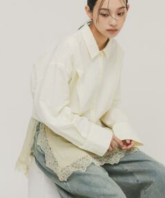 KBF / ケービーエフ シャツ・ブラウス | タックヘムクロップドシャツ