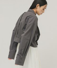 KBF / ケービーエフ シャツ・ブラウス | タックヘムクロップドシャツ