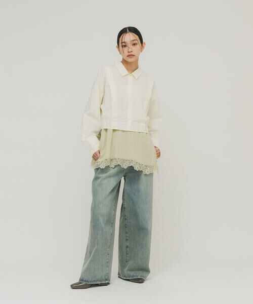 KBF / ケービーエフ シャツ・ブラウス | タックヘムクロップドシャツ | 詳細13