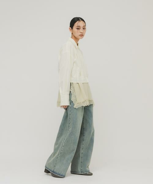 KBF / ケービーエフ シャツ・ブラウス | タックヘムクロップドシャツ | 詳細14