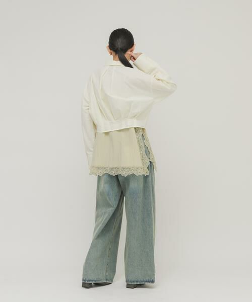 KBF / ケービーエフ シャツ・ブラウス | タックヘムクロップドシャツ | 詳細15