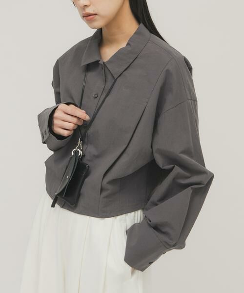 KBF / ケービーエフ シャツ・ブラウス | タックヘムクロップドシャツ | 詳細18