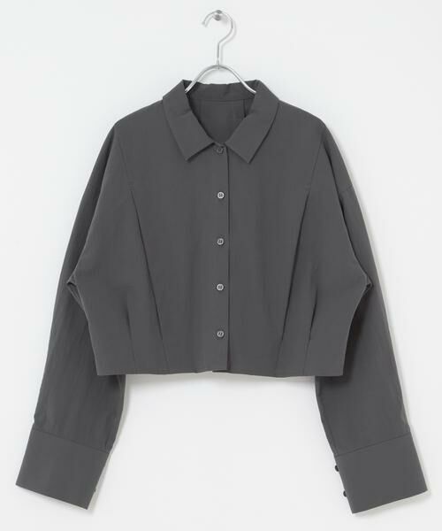 KBF / ケービーエフ シャツ・ブラウス | タックヘムクロップドシャツ | 詳細24