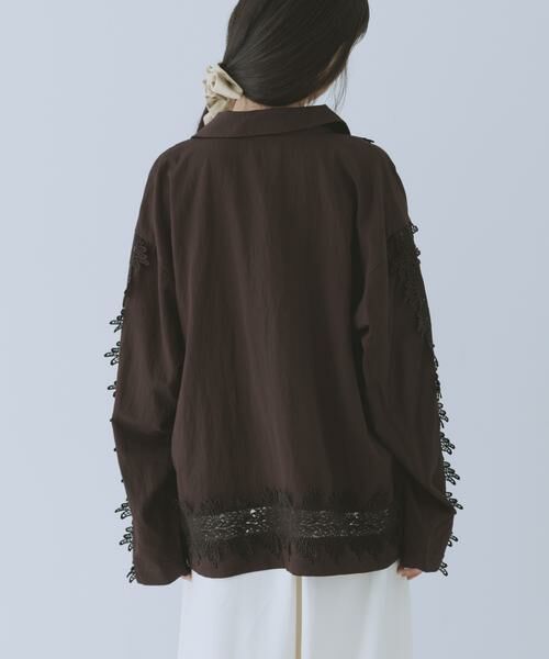 KBF / ケービーエフ シャツ・ブラウス | ヴィンテージライクレースシャツ | 詳細3