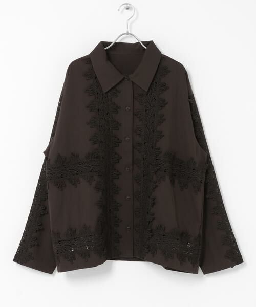 KBF / ケービーエフ シャツ・ブラウス | ヴィンテージライクレースシャツ | 詳細7