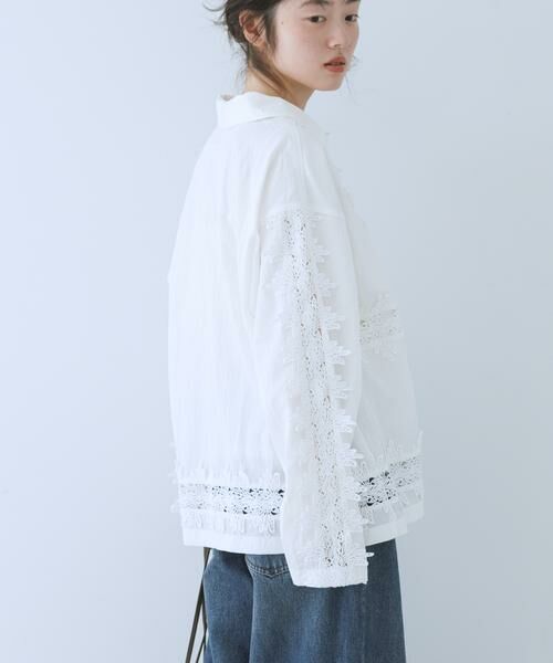 KBF / ケービーエフ シャツ・ブラウス | ヴィンテージライクレースシャツ | 詳細13