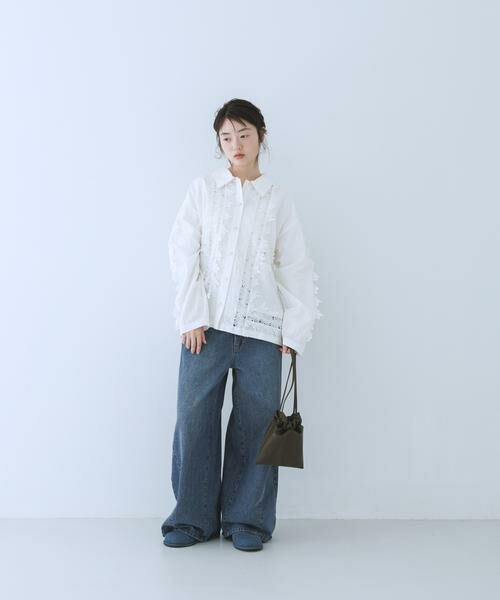 KBF / ケービーエフ シャツ・ブラウス | ヴィンテージライクレースシャツ | 詳細15