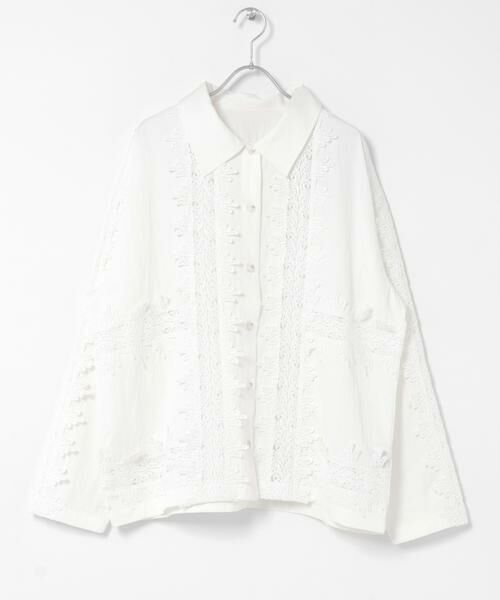 KBF / ケービーエフ シャツ・ブラウス | ヴィンテージライクレースシャツ | 詳細18
