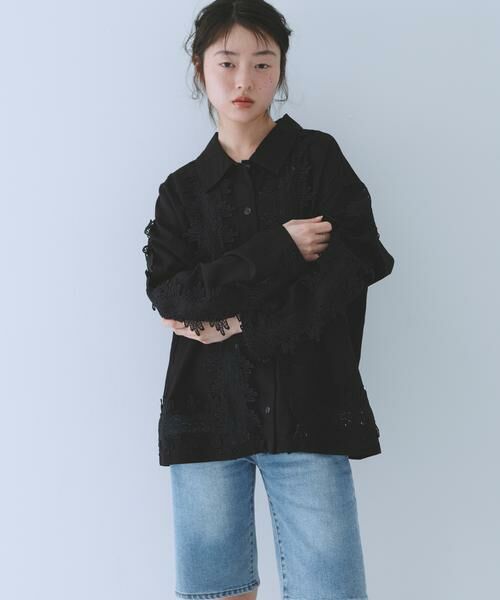 KBF / ケービーエフ シャツ・ブラウス | ヴィンテージライクレースシャツ | 詳細20