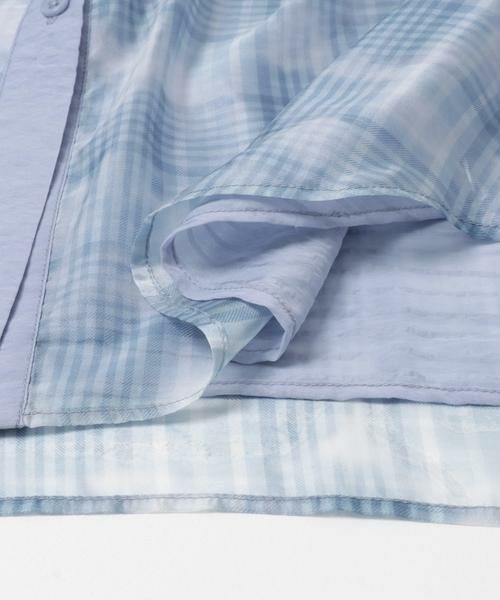 KBF / ケービーエフ シャツ・ブラウス | シアーチェックレイヤードシャツ | 詳細11