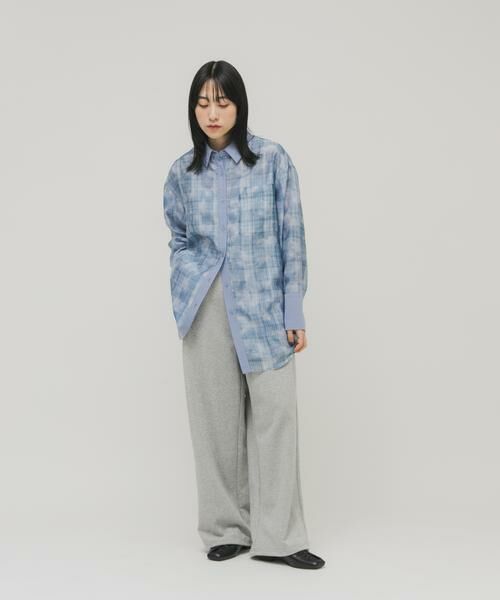 KBF / ケービーエフ シャツ・ブラウス | シアーチェックレイヤードシャツ | 詳細4