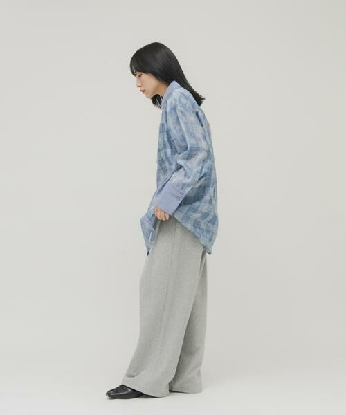 KBF / ケービーエフ シャツ・ブラウス | シアーチェックレイヤードシャツ | 詳細5
