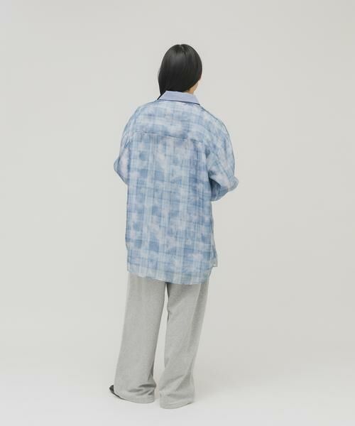 KBF / ケービーエフ シャツ・ブラウス | シアーチェックレイヤードシャツ | 詳細6