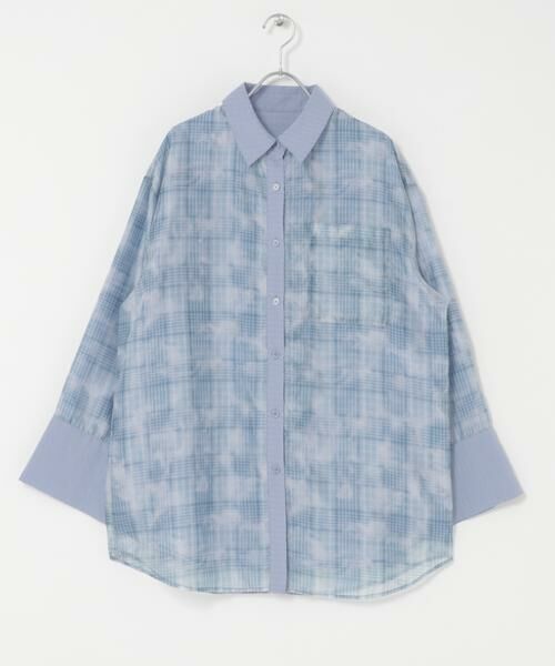 KBF / ケービーエフ シャツ・ブラウス | シアーチェックレイヤードシャツ | 詳細7