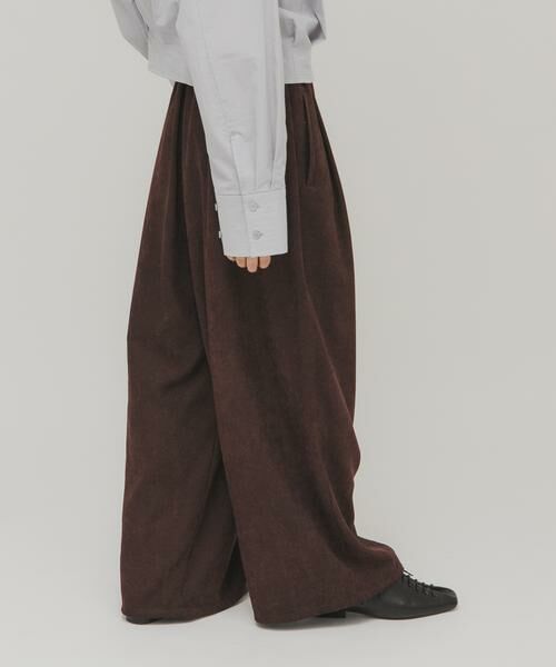 KBF / ケービーエフ その他パンツ | ピーチスキンWIDEパンツ（ボルドー）