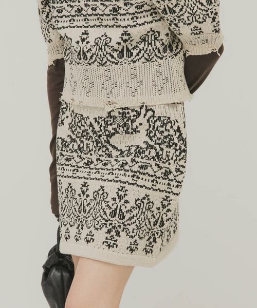 KBF / ケービーエフ スカート | ジャガードニットスカート（ベージュ）