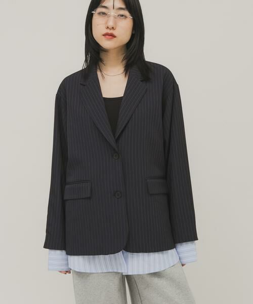 KBF / ケービーエフ その他アウター | レイヤードデザインジャケット（ブルー系その他）