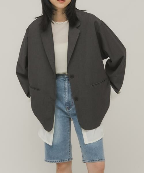 KBF / ケービーエフ その他アウター | レイヤードデザインジャケット（グレー系その他）