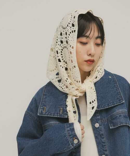 KBF / ケービーエフ バンダナ・スカーフ | トライアングルクロシェスカーフ | 詳細12