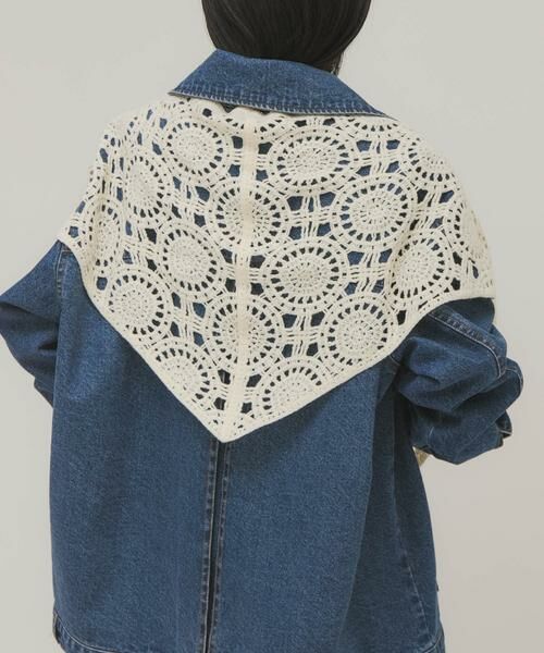 KBF / ケービーエフ バンダナ・スカーフ | トライアングルクロシェスカーフ（アイボリー）