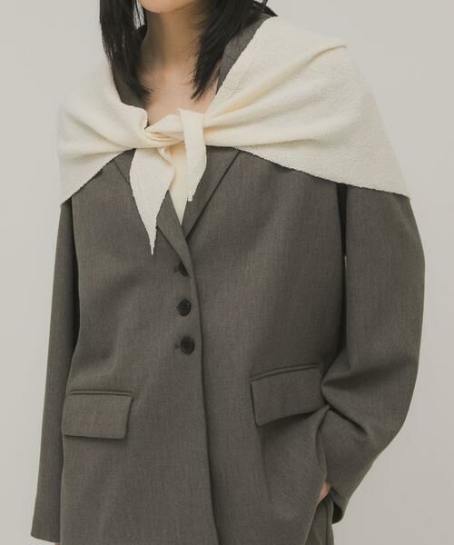 KBF / ケービーエフ バンダナ・スカーフ | ミニブークレトライアングルスカーフ（アイボリー）