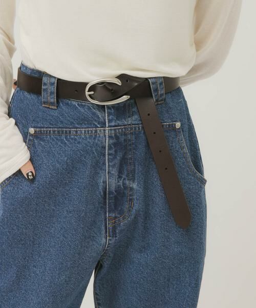 KBF / ケービーエフ ベルト・サスペンダー | バックルデザインレザーベルト（ダークブラウン）