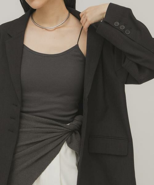 KBF / ケービーエフ キャミソール・チューブトップ | スパゲティストラップカップ付きキャミ（チャコールグレー）