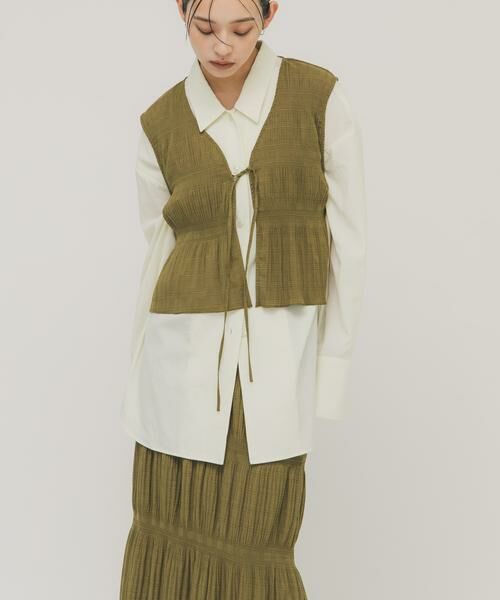 KBF / ケービーエフ セットアップ | マジョリカプリーツベストSETスカート | 詳細1