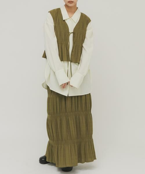 KBF / ケービーエフ セットアップ | マジョリカプリーツベストSETスカート | 詳細2