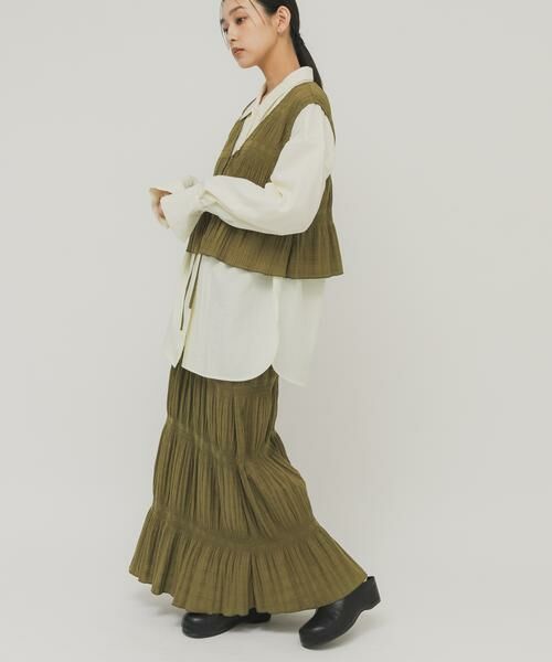 KBF / ケービーエフ セットアップ | マジョリカプリーツベストSETスカート | 詳細3