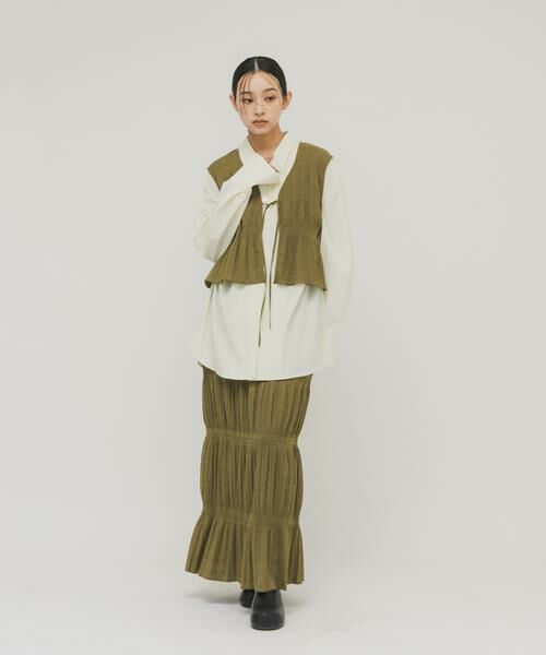 KBF / ケービーエフ セットアップ | マジョリカプリーツベストSETスカート | 詳細5