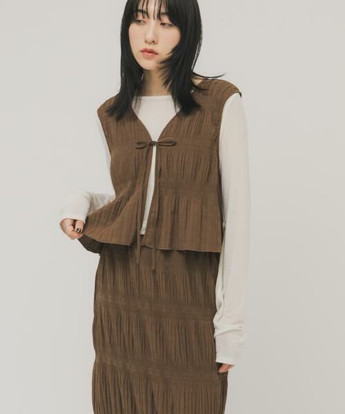 KBF / ケービーエフ セットアップ | マジョリカプリーツベストSETスカート | 詳細11