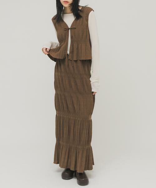 KBF / ケービーエフ セットアップ | マジョリカプリーツベストSETスカート | 詳細13