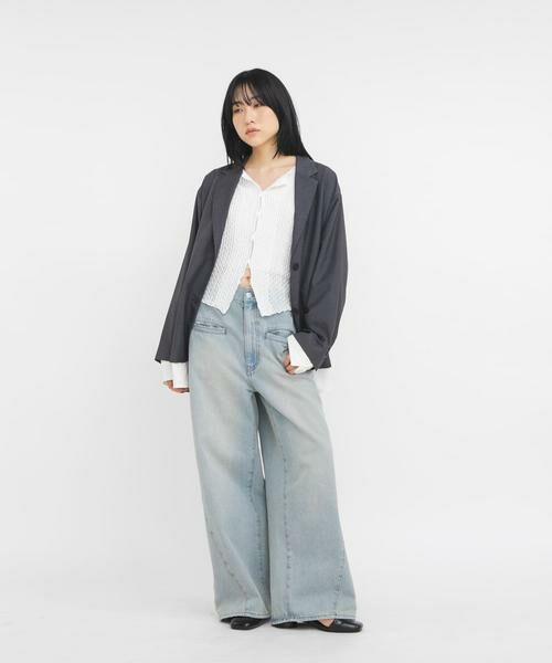 KBF / ケービーエフ Tシャツ | フロントオープンアイレットカットソー | 詳細11