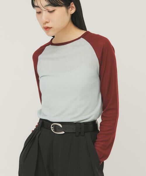 KBF / ケービーエフ Tシャツ | シアーラグランTEE（ブルー系その他）