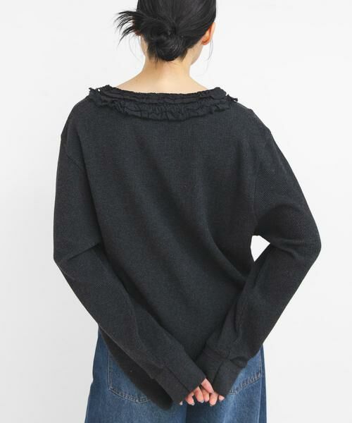 KBF / ケービーエフ Tシャツ | レースフリルワッフルプルオーバー | 詳細4