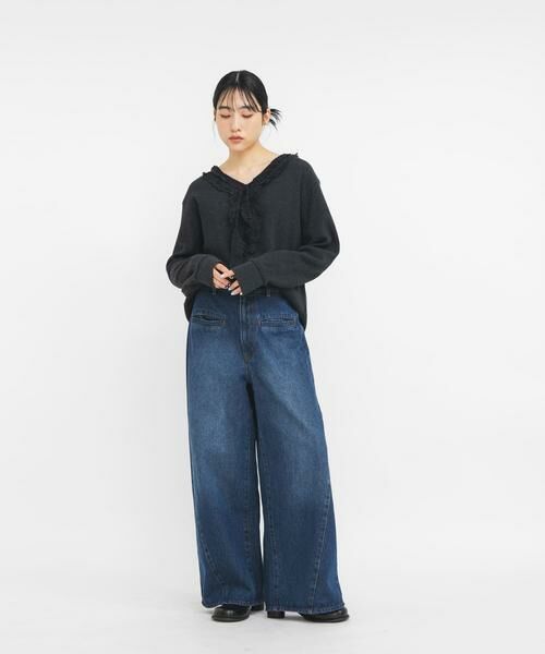 KBF / ケービーエフ Tシャツ | レースフリルワッフルプルオーバー | 詳細5