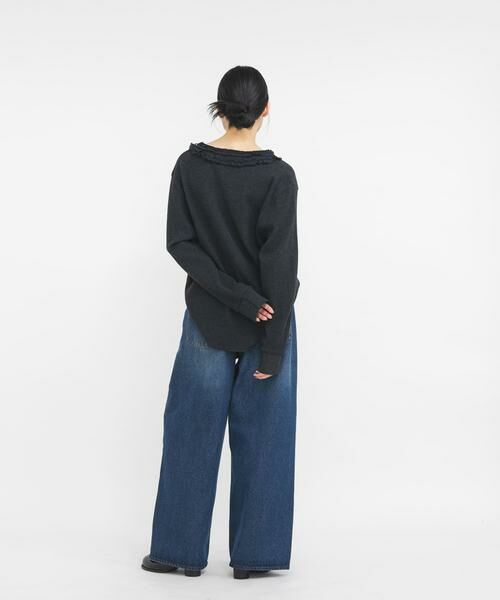 KBF / ケービーエフ Tシャツ | レースフリルワッフルプルオーバー | 詳細7