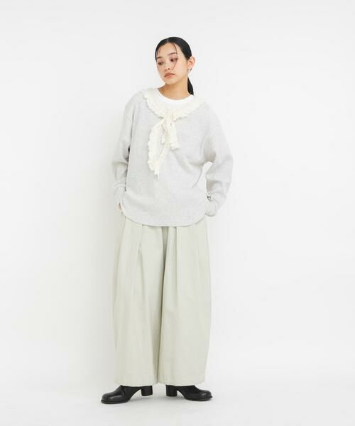 KBF / ケービーエフ Tシャツ | レースフリルワッフルプルオーバー | 詳細15