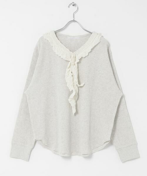 KBF / ケービーエフ Tシャツ | レースフリルワッフルプルオーバー | 詳細18