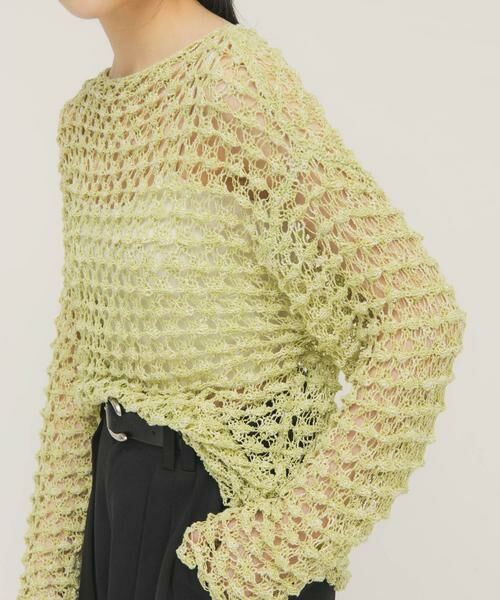 KBF / ケービーエフ ニット・セーター | クロシェルーズニット（グリーン系その他）