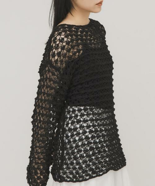 KBF / ケービーエフ ニット・セーター | クロシェルーズニット（ブラック）