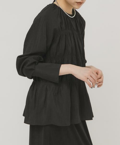 KBF / ケービーエフ シャツ・ブラウス | ティアードブラウス（ブラック）