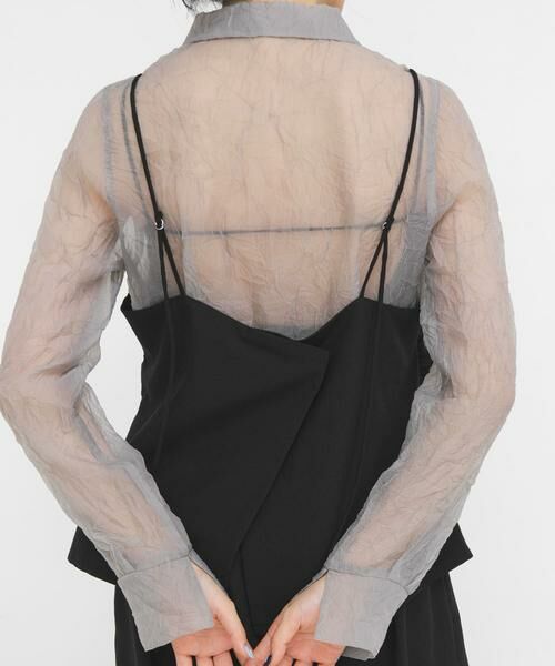 KBF / ケービーエフ シャツ・ブラウス | ワッシャーシアーシャツ（グレー）