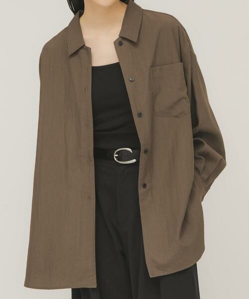 KBF / ケービーエフ シャツ・ブラウス | オーバーサイズミニマルシャツ（ダークブラウン）