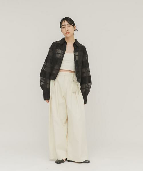 KBF / ケービーエフ その他パンツ | タックデザインツイルパンツ | 詳細21