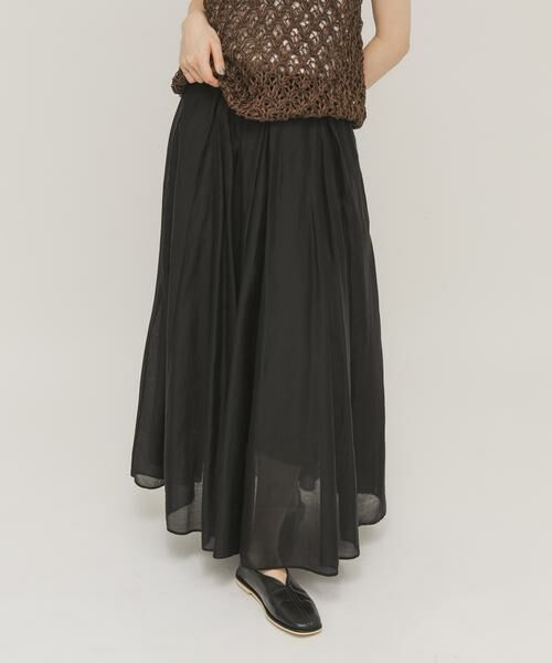 KBF / ケービーエフ スカート | タックフレアシアースカート（ブラック）