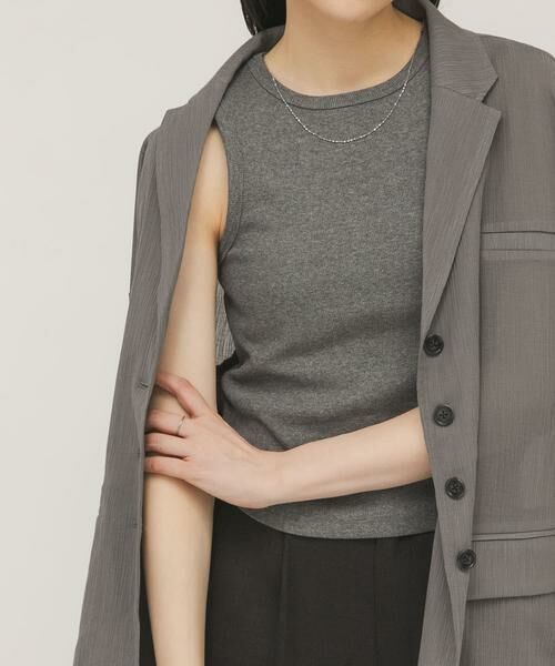 KBF / ケービーエフ タンクトップ | クロップドタンクトップ（チャコールグレー）