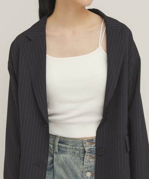 KBF / ケービーエフ キャミソール・チューブトップ | ダブルストラップクロップドキャミソール（オフホワイト）