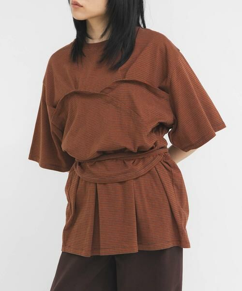 KBF / ケービーエフ Tシャツ | ビスチェデザインBIGボーダーTEE | 詳細1